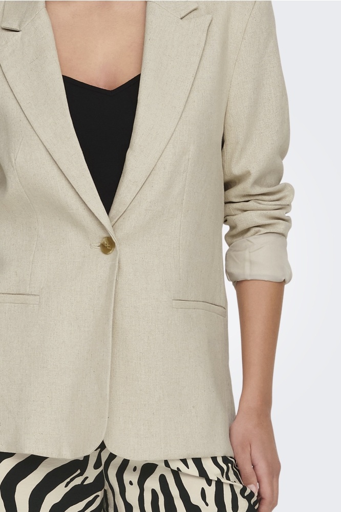 JDYMAYA L/S LINEN BLAZER PNT DIA 15290677 Oatmeal/MELANGE